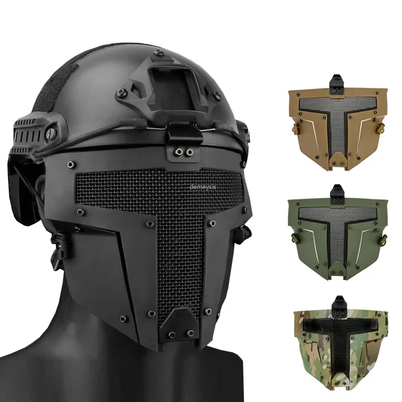 Camo Face Paint - Maska pełnotwarzowa Oddychająca siatka stalowa Taktyczne